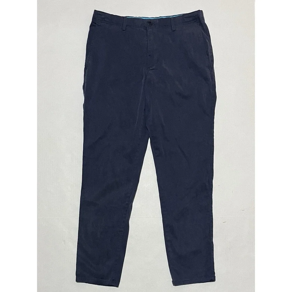 Tori Richard Mens Chino Pants Size 32 X 30 Navy‎ Blue Flat Front Stretch Casual